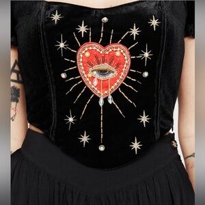 Ingrid Embroidered Applique Corset Top Disturbia